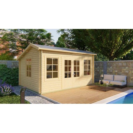 Chalet bois 17m2 480x350cm Tane