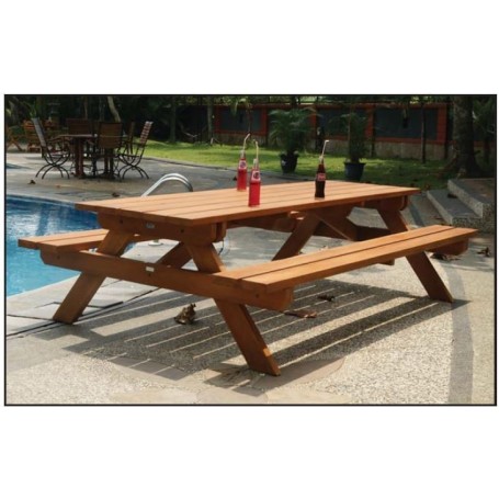 Table de picnic GEANTE en bois dur