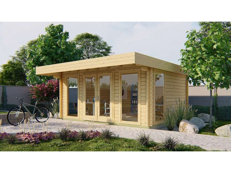 Chalet bois 19m2 380x500cm Yorick - Jardin et Chalet