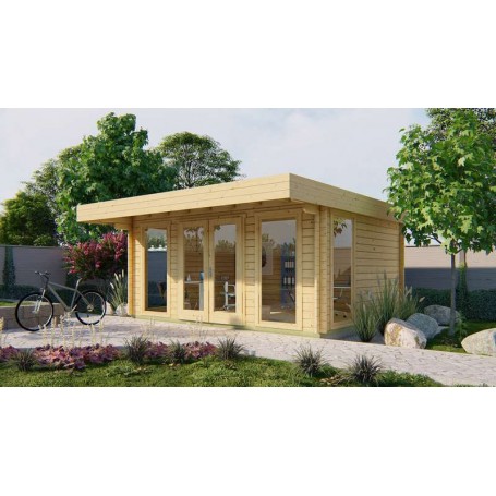 Chalet bois 19m2 380x500cm Yorick - Jardin et Chalet