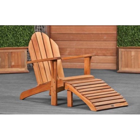 Chaise relax de jardin en bois dur 