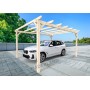 Carport voiture en bois toit plat