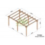 Carport voiture en bois toit plat