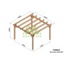 Plan de pergola à toit plat en lamellé collé