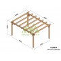 Plan de pergola à toit plat en lamellé collé