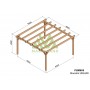 Plan de pergola à toit plat en lamellé collé