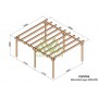 Plan de pergola à toit plat en lamellé collé