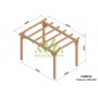 Pergola Valencia de 3 à 5 mètres toit plat lamellé collé