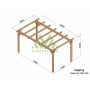 Pergola Valencia de 3 à 5 mètres toit plat lamellé collé