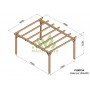 Pergola Valencia de 3 à 5 mètres toit plat lamellé collé