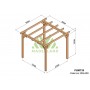 Pergola Valencia de 3 à 10 mètres toit plat lamellé collé