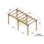 Pergola Valencia de 3 à 10 mètres toit plat lamellé collé