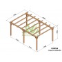 Pergola Valencia de 3 à 10 mètres toit plat lamellé collé