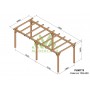 Pergola Valencia de 3 à 10 mètres toit plat lamellé collé