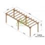 Pergola Valencia de 3 à 10 mètres toit plat lamellé collé