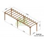 Pergola Valencia de 3 à 10 mètres toit plat lamellé collé