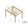 Pergola Alicante de 3 à 8 mètres toit plat lamellé collé