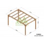 Pergola Alicante de 3 à 8 mètres toit plat lamellé collé