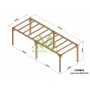 Pergola Alicante de 3 à 8 mètres toit plat lamellé collé