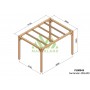 Pergola Santander de 3 à 6 mètres toit plat lamellé collé