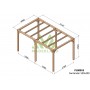 Pergola Santander de 3 à 6 mètres toit plat lamellé collé