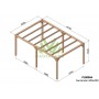 Pergola Santander de 3 à 6 mètres toit plat lamellé collé