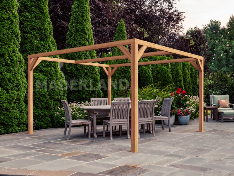 Pergola Tarragona de 250 à 400cm toit plat lamellé collé