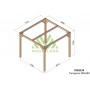 Pergola Tarragona de 250 à 400cm toit plat lamellé collé