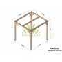 Pergola Tarragona de 250 à 400cm toit plat lamellé collé