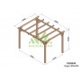 Pergola Sitges de 3 à 6 mètres toit plat lamellé collé