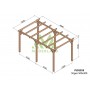 Pergola Sitges de 3 à 6 mètres toit plat lamellé collé