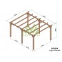 Pergola Sitges de 3 à 6 mètres toit plat lamellé collé