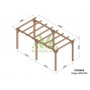 Pergola Sitges de 3 à 6 mètres toit plat lamellé collé