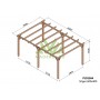 Pergola Sitges de 3 à 6 mètres toit plat lamellé collé