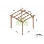 Pergola Linares de 3 à 6 mètres toit plat lamellé collé