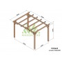 Pergola Linares de 3 à 6 mètres toit plat lamellé collé