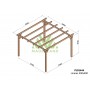 Pergola Linares de 3 à 6 mètres toit plat lamellé collé