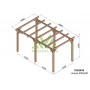 Pergola Linares de 3 à 6 mètres toit plat lamellé collé