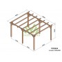 Pergola Linares de 3 à 6 mètres toit plat lamellé collé