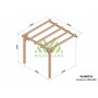 Pergola adossée Andorra de 3 ou 4 mètres toit plat lamellé collé