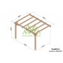 Pergola adossée Andorra de 3 ou 4 mètres toit plat lamellé collé