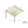 Pergola adossée Andorra de 3 ou 4 mètres toit plat lamellé collé