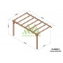 Pergola adossée Palma de 3 à 6 mètres toit plat lamellé collé