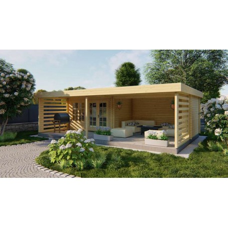 Chalet bois 9,1+28,4m2 490x820cm Lilou