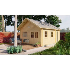 Chalet habitable 25m2 Bettina 490x580cm - 45mm - 3 pièces spacieuses Chalet habitable 25m2 490x580cm Berlijn
