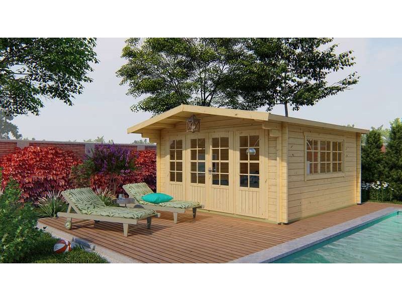 Chalet bois 20m2 440x440cm Derby