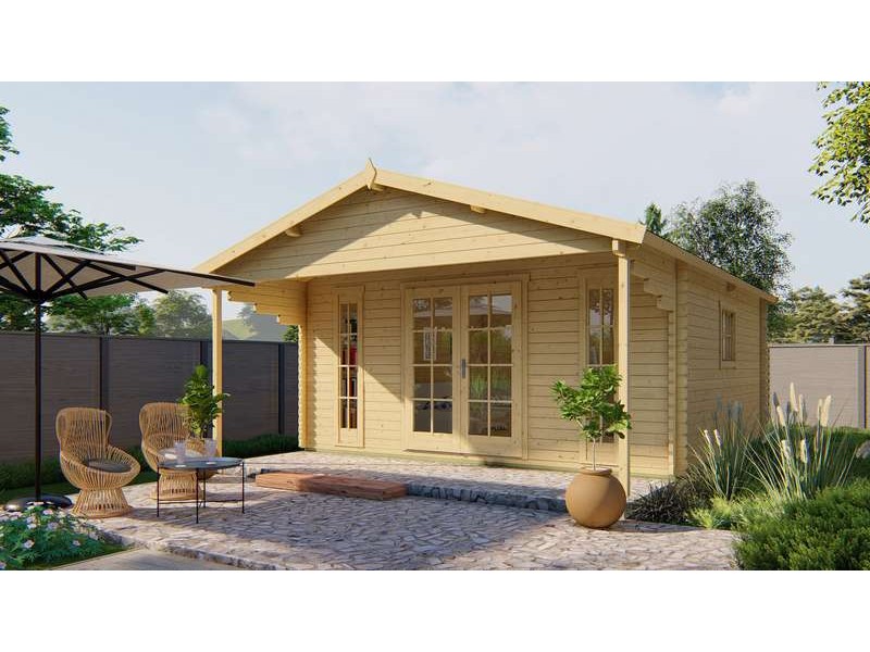Chalet bois 23m2 500x500cm Emiel