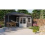 Chalet bois 6,4+6,4m2 300x500cm Kennet