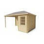 Chalet bois 6,4+6,4m2 300x500cm Kennet