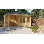 Chalet bois 6,4+6,4m2 300x500cm Kennet